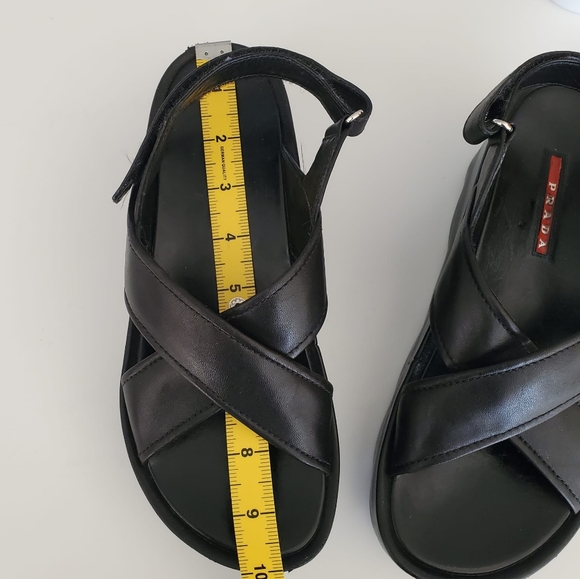 Prada Cloudbust Black Leather Sandles with Chunky Platform Heels - Picture 8 of 10